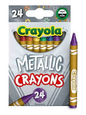 CRAYOLA - LÁPICES DE CERA METALICOS (24 UNIDADES) 