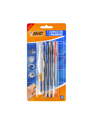BIC - PACK CORRECTOR + 3 LÁPICES 