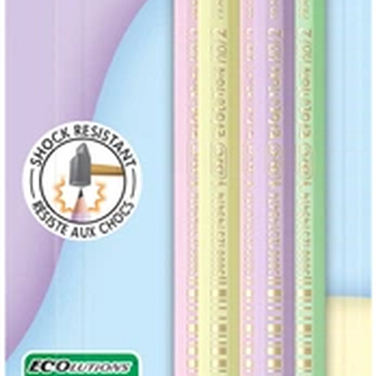 BIC - LÁPIZ GRAFITO EVOLUTION PASTEL HB#2 CON GOMA (5 UNIDADES) 1