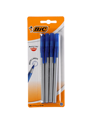 BIC - BOLIGRAFO ROUND STIC EXACT 0.7 MM AZUL (4 UNIDADES) 