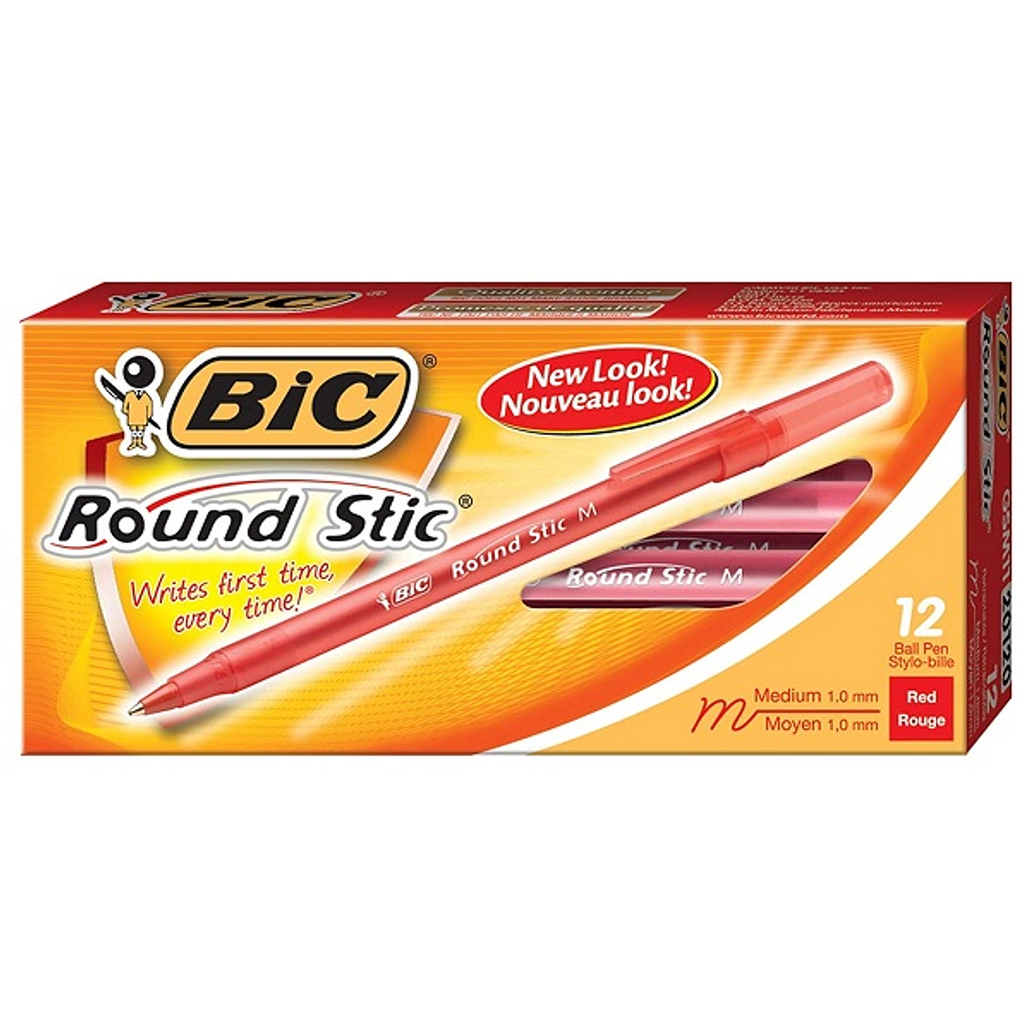 BIC - BOLIGRAFO ROUND STIC PUNTA MEDIA 1 MM ROJO (12 UNIDADES)  1