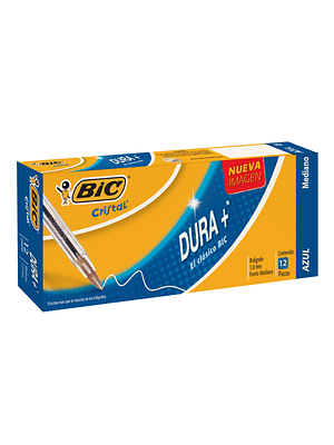 BIC - BOLIGRAFO CRISTAL DURA+ PUNTA MEDIA 1 MM AZUL (12 UNIDADES)