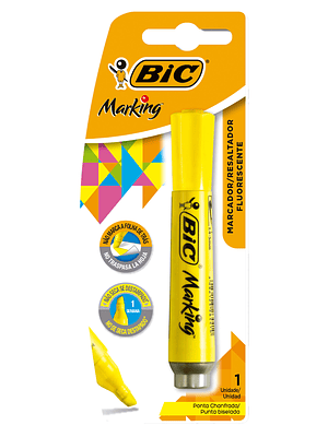 BIC - DESTACADOR BRITE LINDER PUNTA BISELADA AMARILLO (1 UNIDAD)