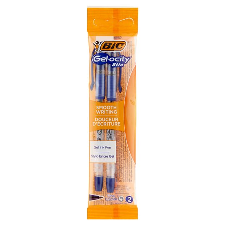 BIC - BOLIGRAFO GELOCITY STIC AZUL FINO 0.5 MM (2 UNIDADES) 1