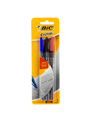 BIC - BOLIGRAFO ULTRAFINO 0.7 MM MIXTO  (3 UNIDADES) 