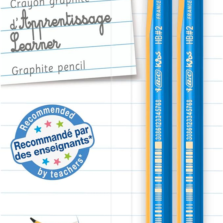 BIC - LÁPIZ GRÁFITO BEGGINERS HB#2 SIN GOMA (2 UNIDADES)  1