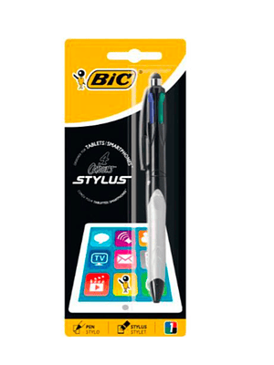 BIC - BOLIGRAFO 4 COLORES STYLUS CON PUNTA PARA PANTALLAS  (1 UNIDAD) 