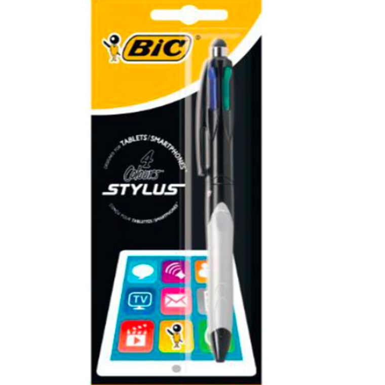 BIC - BOLIGRAFO 4 COLORES STYLUS CON PUNTA PARA PANTALLAS  (1 UNIDAD)  1