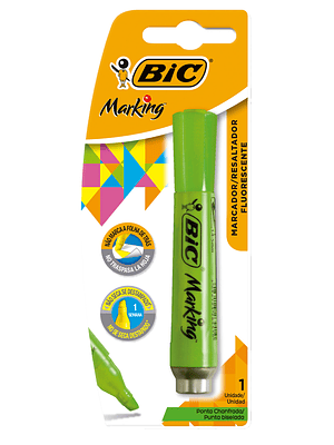 BIC - DESTACADOR BRITE LINER PUNTA BISELADA VERDE (1 UNIDAD)
