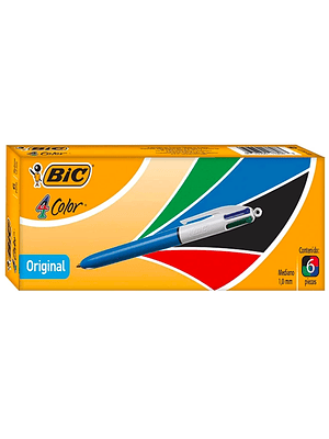 BIC - BOLIGRAFO PUNTA MEDIA 1 MM: 4 COLORES MEDIUM (6 UNIDADES)  
