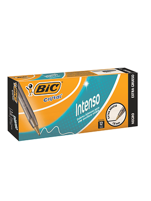 BIC - BOLIGRAFO INTENSO PUNTA EXTRA GRUESA 1.6 MM NEGRO (12 UNIDADES)