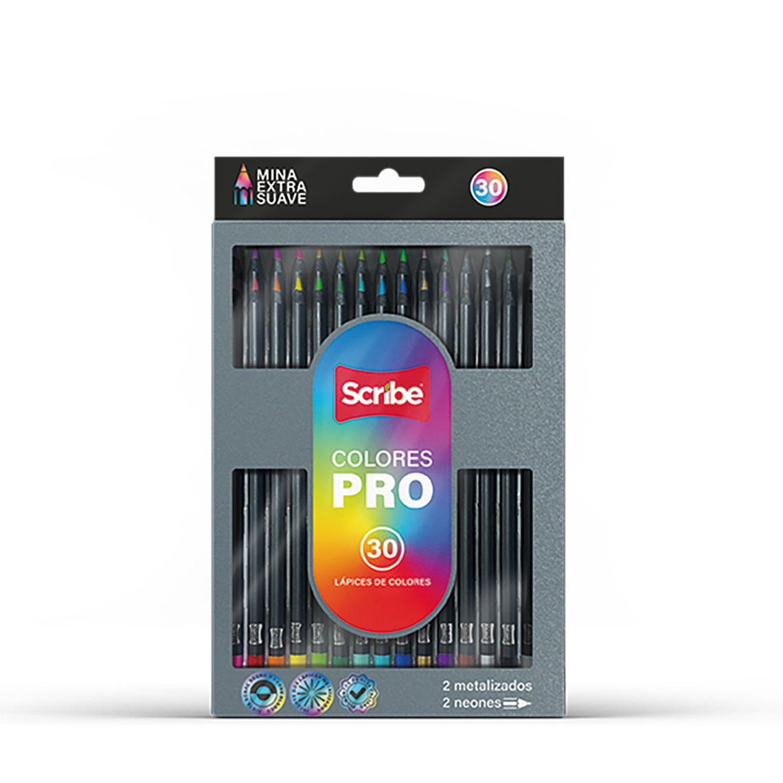 SCRIBE - LÁPICES DE COLORES PRO CON PUNTA REDONDA (30 UNIDADES) 1