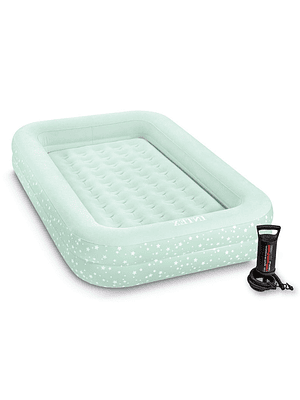 COLCHÓN INFLABLE INTEX 1 PLAZA NIÑO 107X168X25 CM KIDZ TRAVEL GRIS