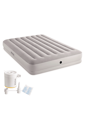 COLCHÓN INFLABLE INTEX 2 PLAZAS 152X203X30 CM PRESTIGE MID-RISE + INFLADOR USB150