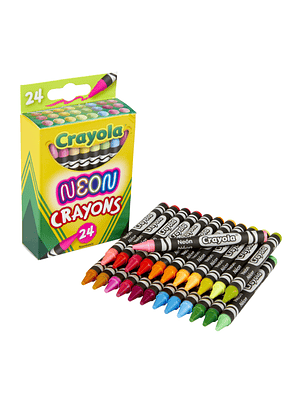 CRAYOLA - LAPICES DE CERA NEON (24 UNIDADES)