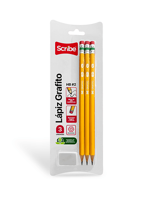 SCRIBE - LAPICES GRAFITO (3 UNIDADES)
