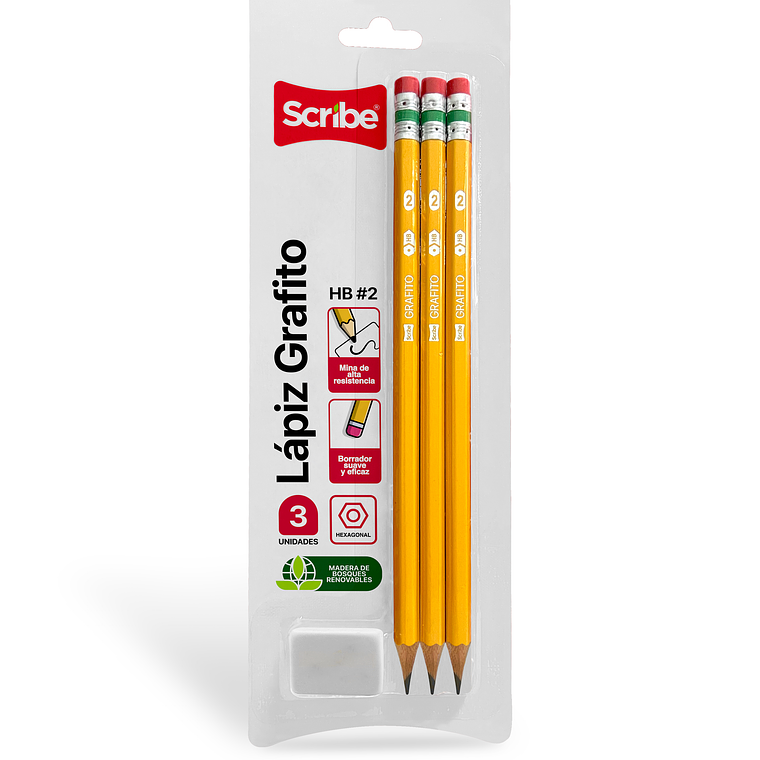 SCRIBE - LAPICES GRAFITO (3 UNIDADES) 1
