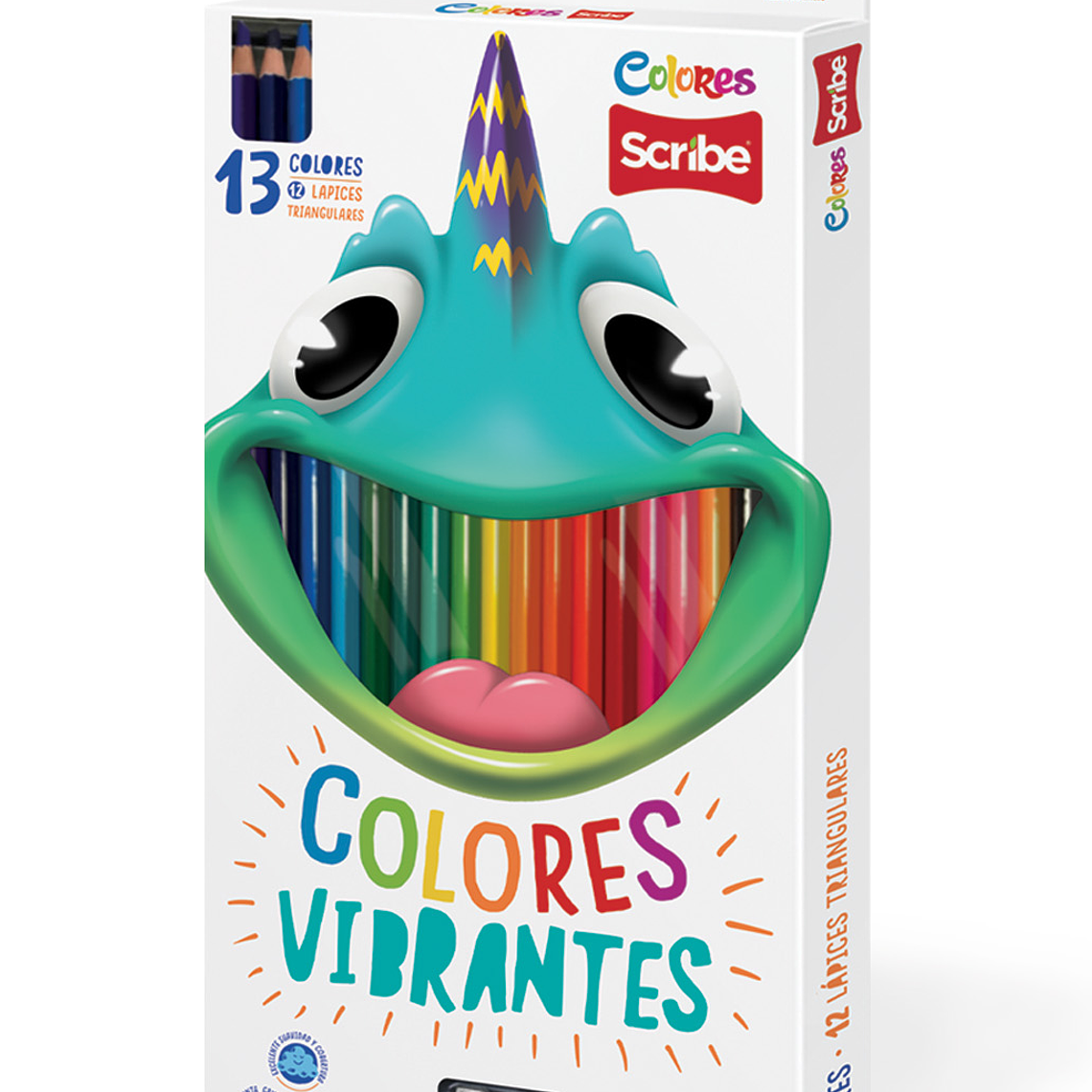 SCRIBE - LAPICES DE COLORES TRIANGULAES (13 UNIDADES)  1