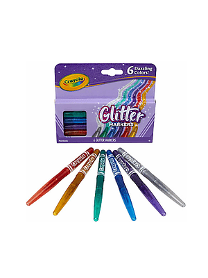 CRAYOLA - MARCADOR GLITTER (6 UNIDADES)