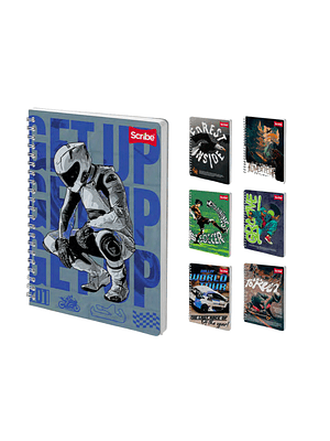 SCRIBE - PACK 10 CUADERNOS UNIVERSITARIO MASCULINO 7 MM 100 HOJAS (DISEÑO ALEATORIO)