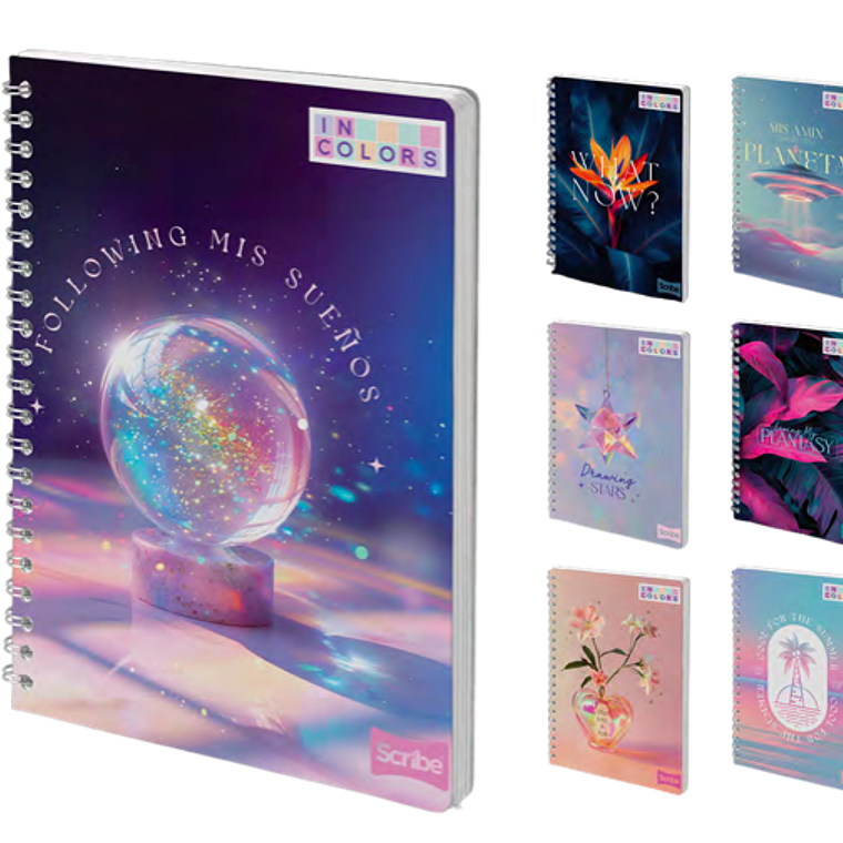 SCRIBE - PACK 10 CUADERNO UNIVERSITARIOS FEMENINO 7 MM 100 HOJAS (DISEÑO ALEATORIO) 1