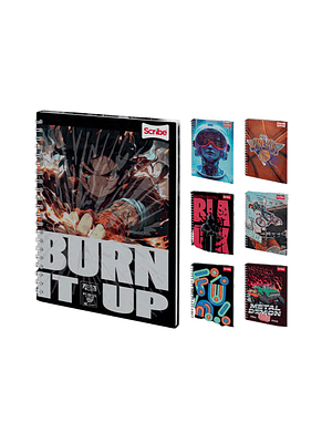 SCRIBE - PACK 4 CUADERNOS UNIVERSITARIO GRANDE MASCULINO 7 MM 120 HOJAS (DISEÑO ALEATORIO)