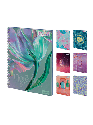 SCRIBE - PACK 4 CUADERNOS UNIVERSITARIO GRANDES FEMENINOS 7 MM 120 HOJAS (DISEÑO ALEATORIO)