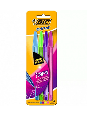 BIC - BOLIGRAFO FASHION SURTIDO 1.2 MM (4 UNIDADES)