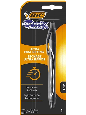 BIC - BOLIGRAFO GELOCITY QUICK DRY RECT GEL 0.7 MM  (1 UNIDAD) 