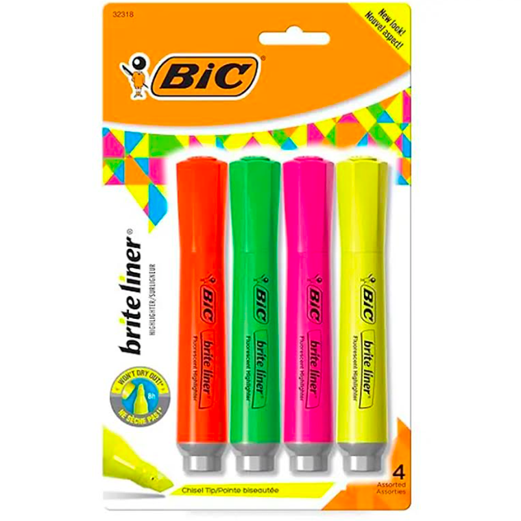 BIC - DESTACADORES BRITE LINER MANAUS (4 UNIDADES)  1