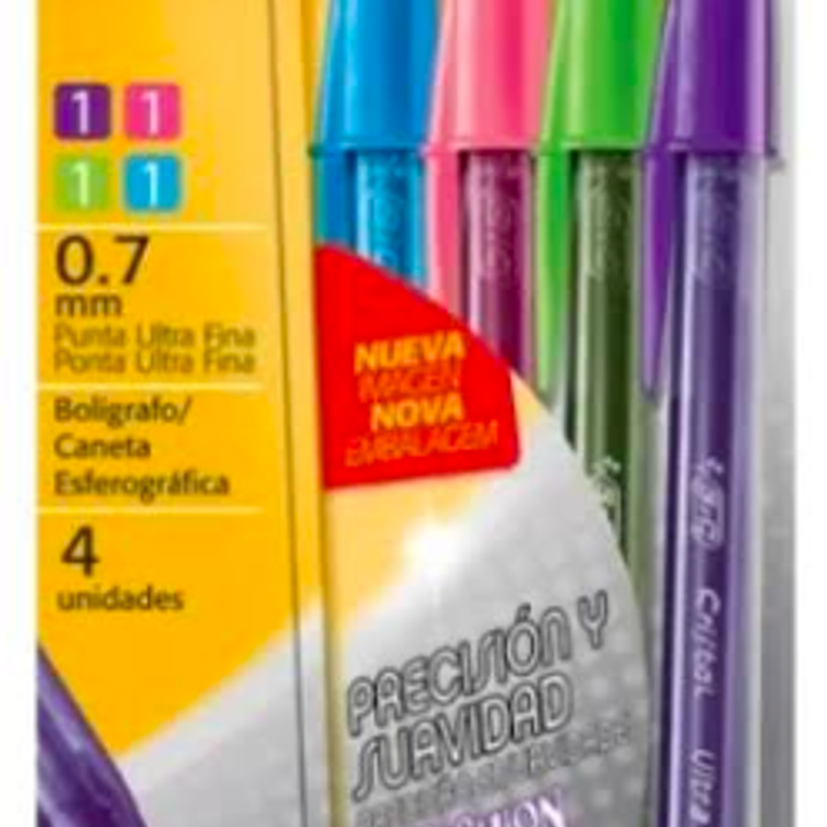 BIC - BOLIGRAFO NEEDLE FASHION PUNTA ULTRA FINA 0.7 MM (4 UNIDADES)  1