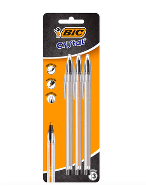 BIC - BOLIGRAFO FINO 0.8 MM NEGRO (3 UNIDADES)