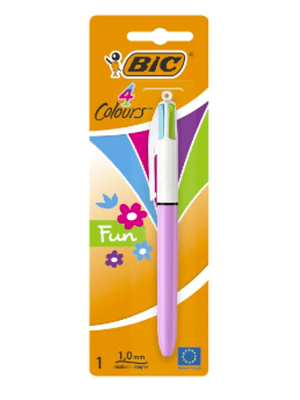 BIC - BOLIGRAFO PUNTA MEDIA 1 MM 4 COLORES FASHION (1 UNIDAD)     