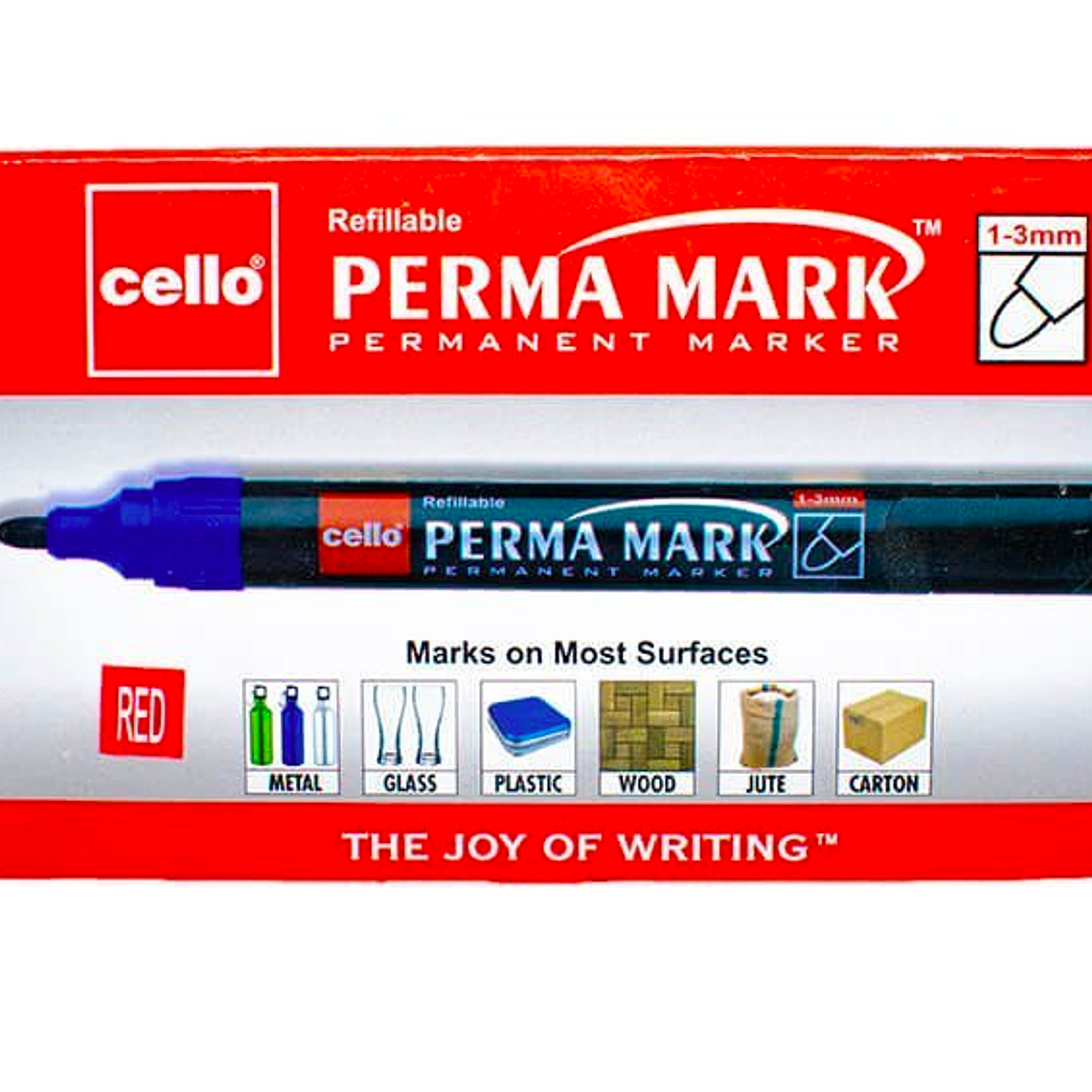 BIC - PLUMON PERMANENTE CELLO PUNTA REDONDA 1 - 3 MM ROJO (10 UNIDADES) 1