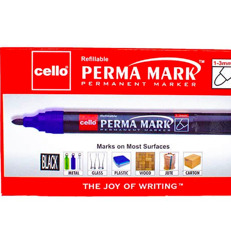 BIC - PLUMON PERMANENTE CELLO PUNTA REDONDA 1 - 3 MM NEGRO (10 UNIDADES) 1