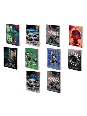 SCRIBE - PACK 10 CUADERNOS UNIVERSITARIO MASCULINO 7 MM 100 HOJAS (DISEÑO ALEATORIO)