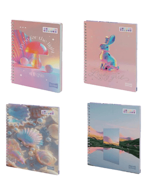 SCRIBE - PACK 4 CUADERNOS UNIVERSITARIOS GRANDES FEMENINO TAPA DURA 7 MM 150 HOJAS (DISEÑO ALEATAORIO)