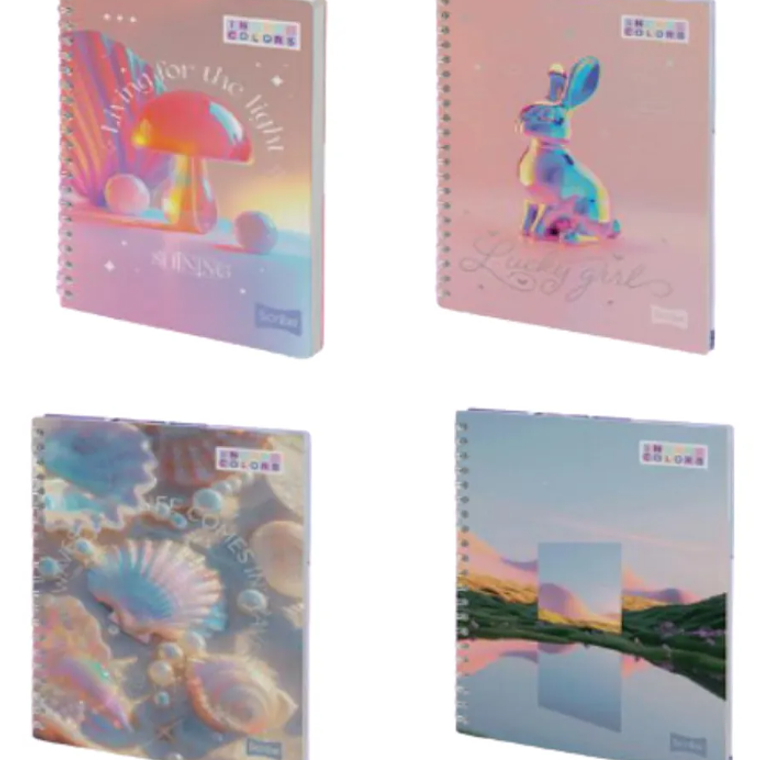 SCRIBE - PACK 4 CUADERNOS UNIVERSITARIOS GRANDES FEMENINO TAPA DURA 7 MM 150 HOJAS (DISEÑO ALEATAORIO) 2