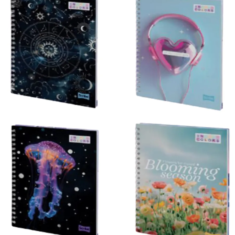 SCRIBE - PACK 4 CUADERNOS UNIVERSITARIOS GRANDES FEMENINO TAPA DURA 7 MM 150 HOJAS (DISEÑO ALEATAORIO) 3