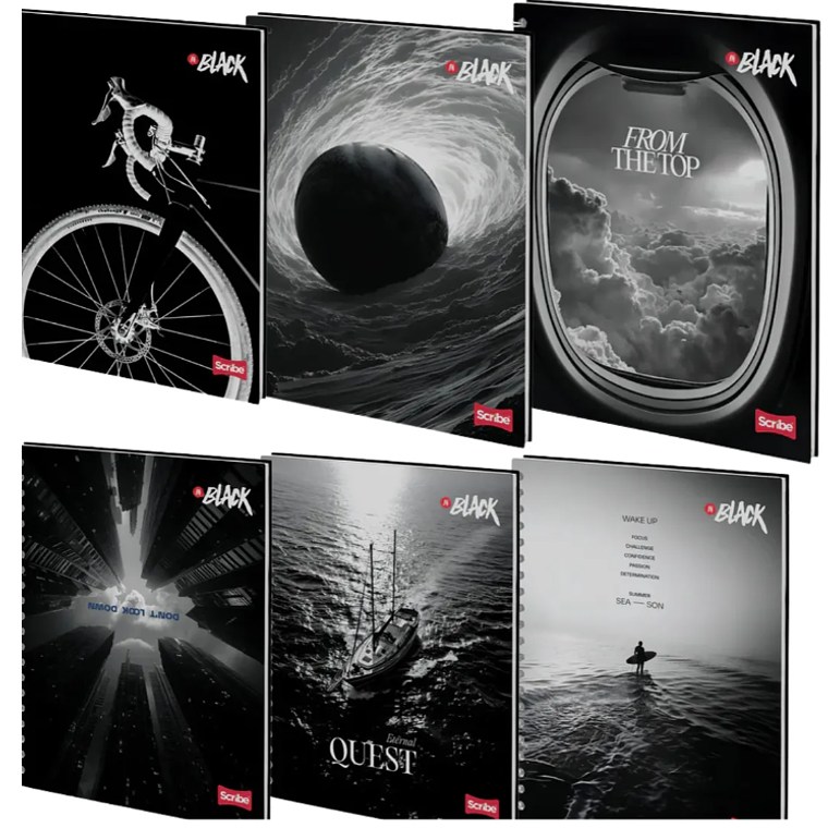 SCRIBE - PACK 4 CUADERNOS UNIVERSITARIOS GRANDE MASCULINO TAPA DURA 7 MM 150 HOJAS (DISEÑO ALEATORIO) 2