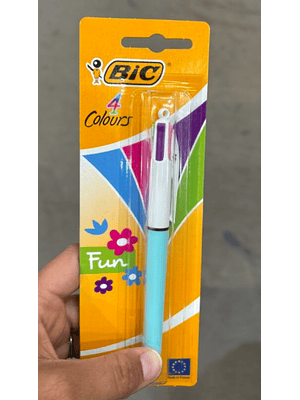 BIC - BOLÍGRAFO ALEATORIO PUNTA MEDIA 1 MM 4 COLORES FASHION (1 UNIDAD)     