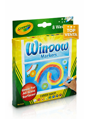 CRAYOLA -MARCADOR DE VENTANAS LAVABLE (8 UNIDADES)