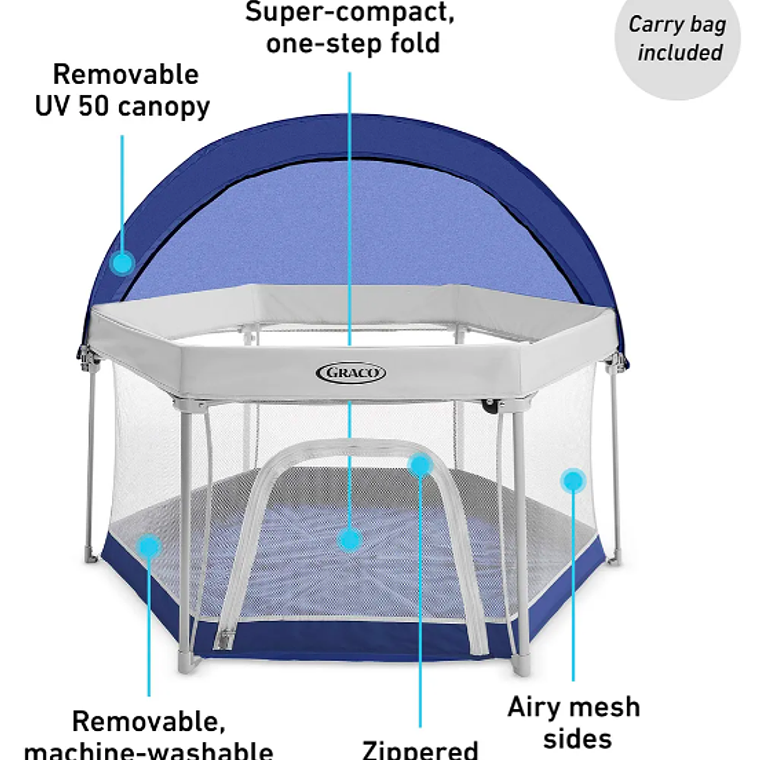GRACO - CORRAL PACK AND PLAY LITE TRAVELER LX CON TOLDO UV  6