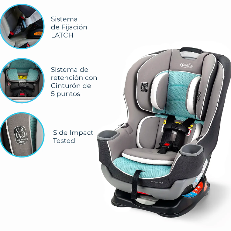 GRACO - SILLA DE AUTO CONVERTIBLE EXTEND 2 FIT SPIRE 4