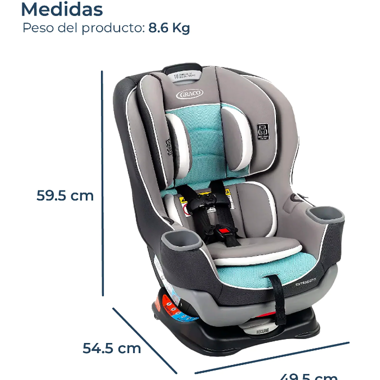 GRACO - SILLA DE AUTO CONVERTIBLE EXTEND 2 FIT SPIRE 8