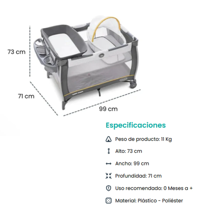GRACO - CUNA PACK AND PLAY CARE SUITE BASSINET PLAYARD WELLS GRACO 2