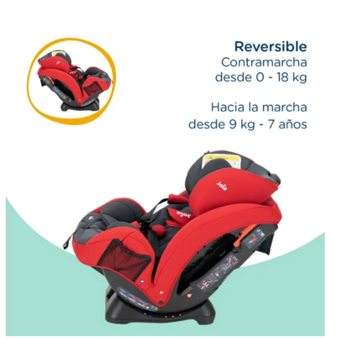 JOIE - SILLA DE AUTO CONVERTIBLE STAGES RED & GRAY  5