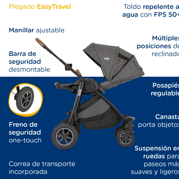 JOIE - COCHE TRAVEL SYSTEM VERSATRAX GRAY FLANNEL  11