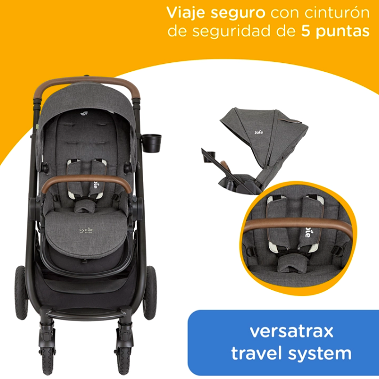 JOIE - COCHE TRAVEL SYSTEM VERSATRAX SHALE  8