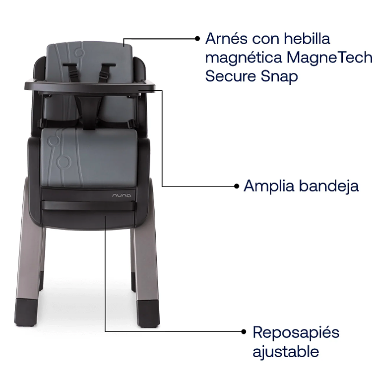 NUNA - SILLA DE COMER HCH ZAAZ PEWTER / SEGUNDA SELECCIÓN CAJA CON DAÑOS 3